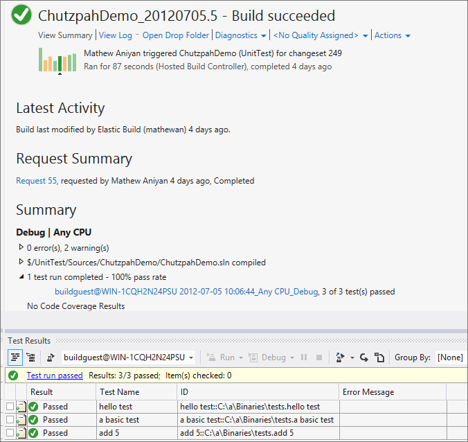 Third-party test integration