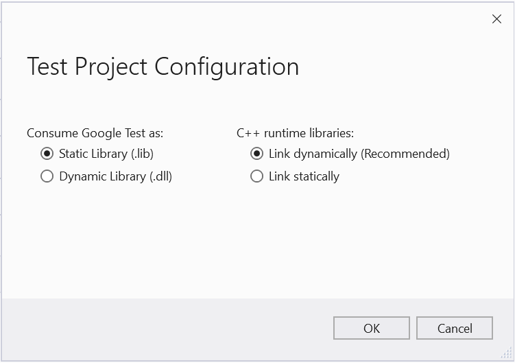 configurer le projet Google Test