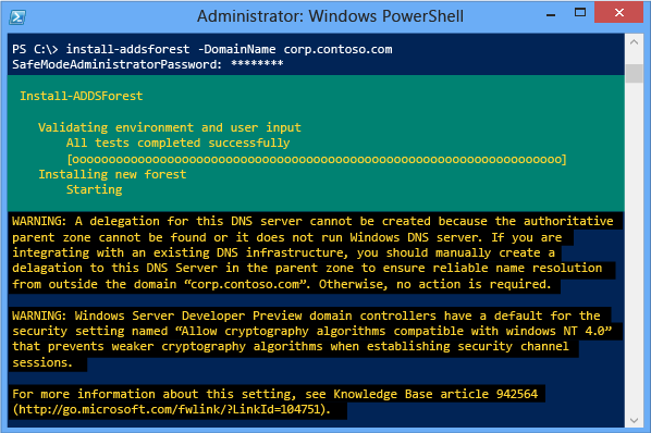 Capture d’écran d’une fenêtre de terminal montrant la progression du processus de redémarrage.