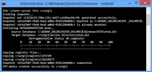 Capture d’écran d’une fenêtre de terminal montrant le processus de création de support IFM.