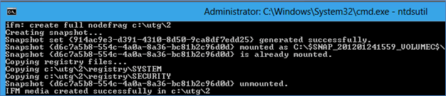 Capture d’écran d’une fenêtre de terminal montrant que le support IFM a été correctement créé.