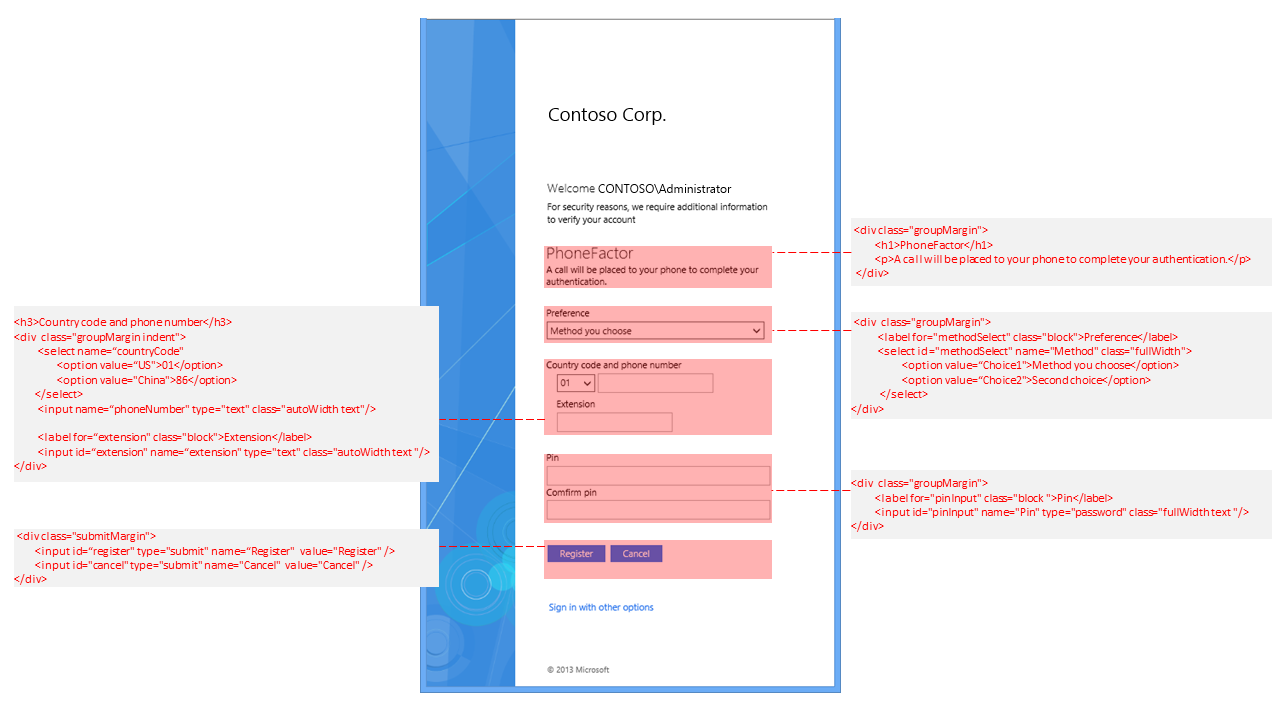 Capture d’écran montrant un exemple de l’interface utilisateur de connexion.