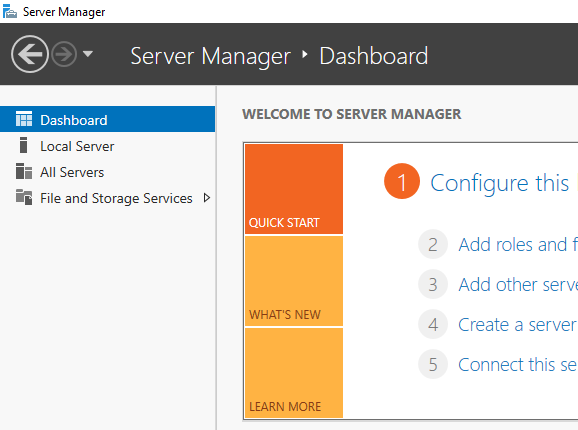 Cliquez sur Services de fichiers et de stockage