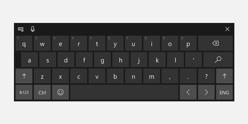 Clavier tactile Windows pour la recherche