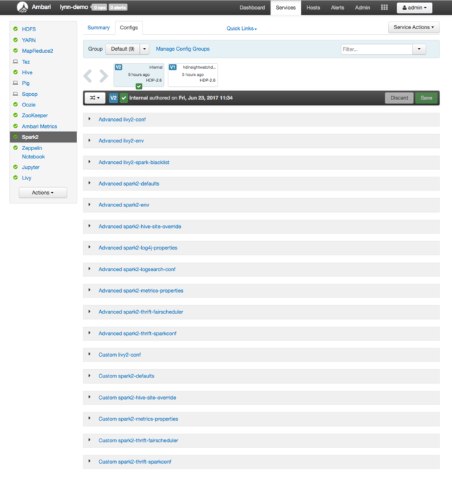 Configurations de Spark.