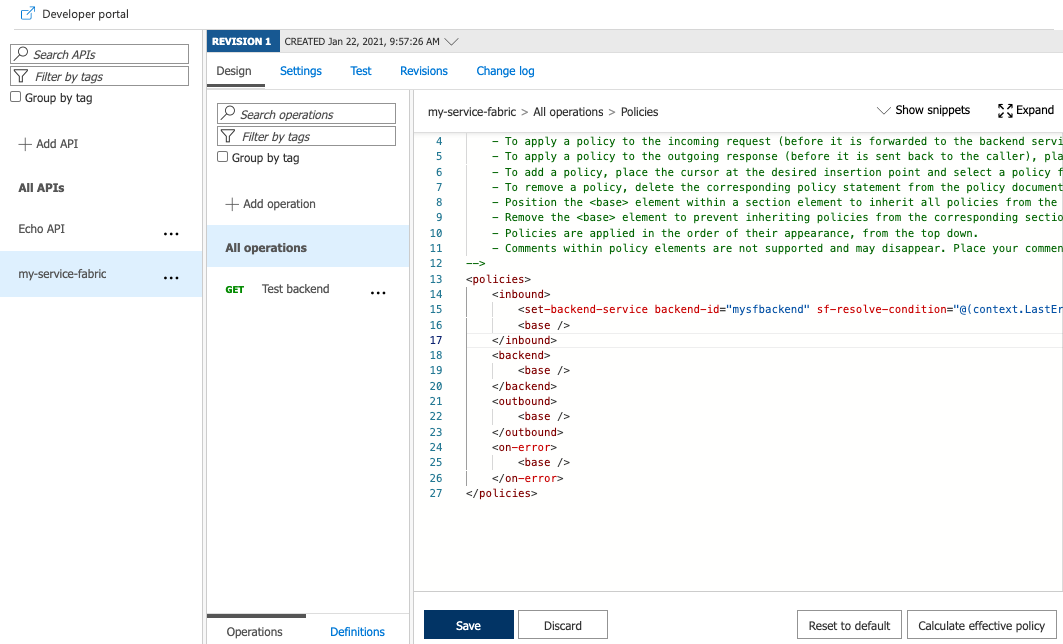 Configurer la stratégie set-backend-service