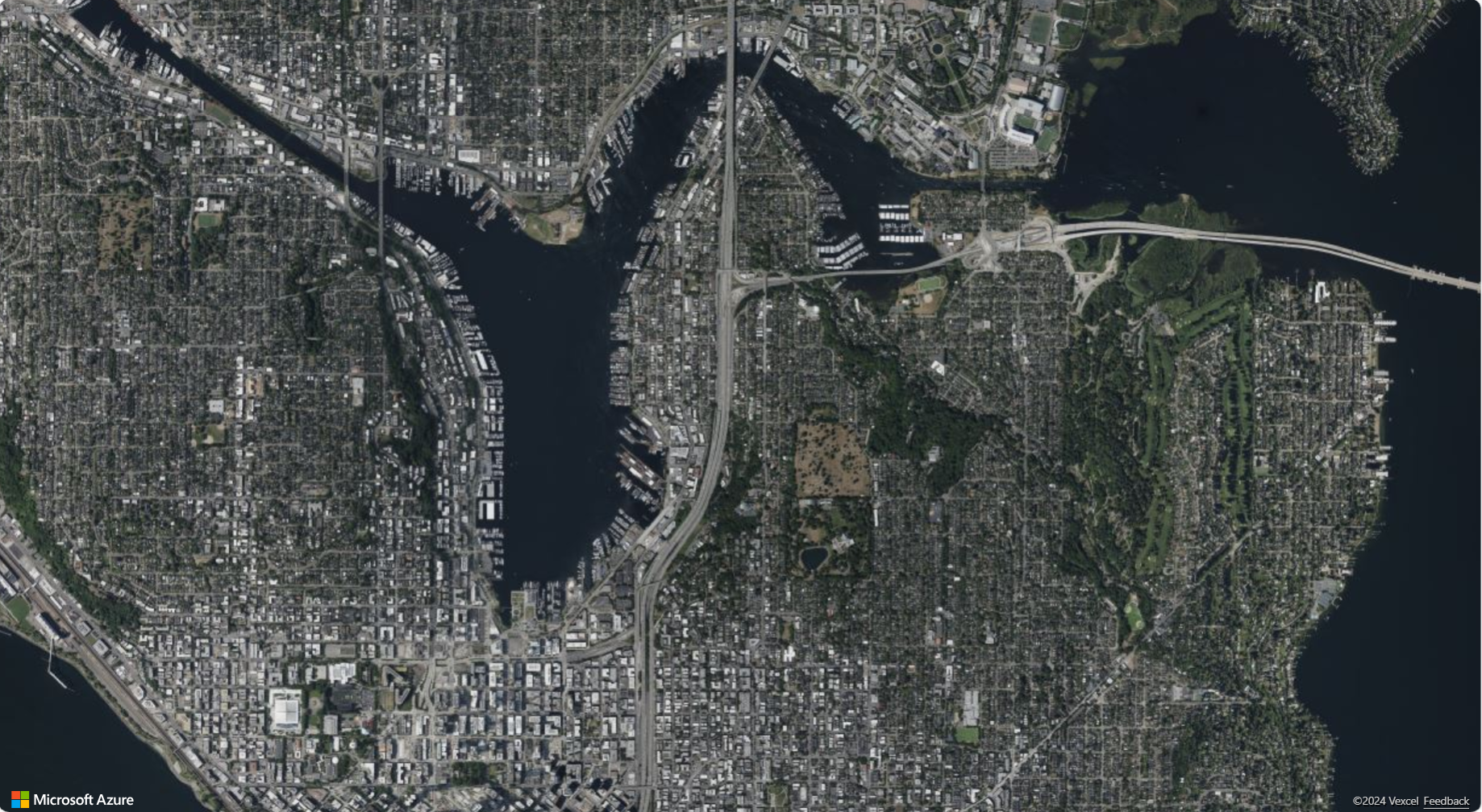 Capture d'écran illustrant le style du satellite, défini après le chargement de la carte.