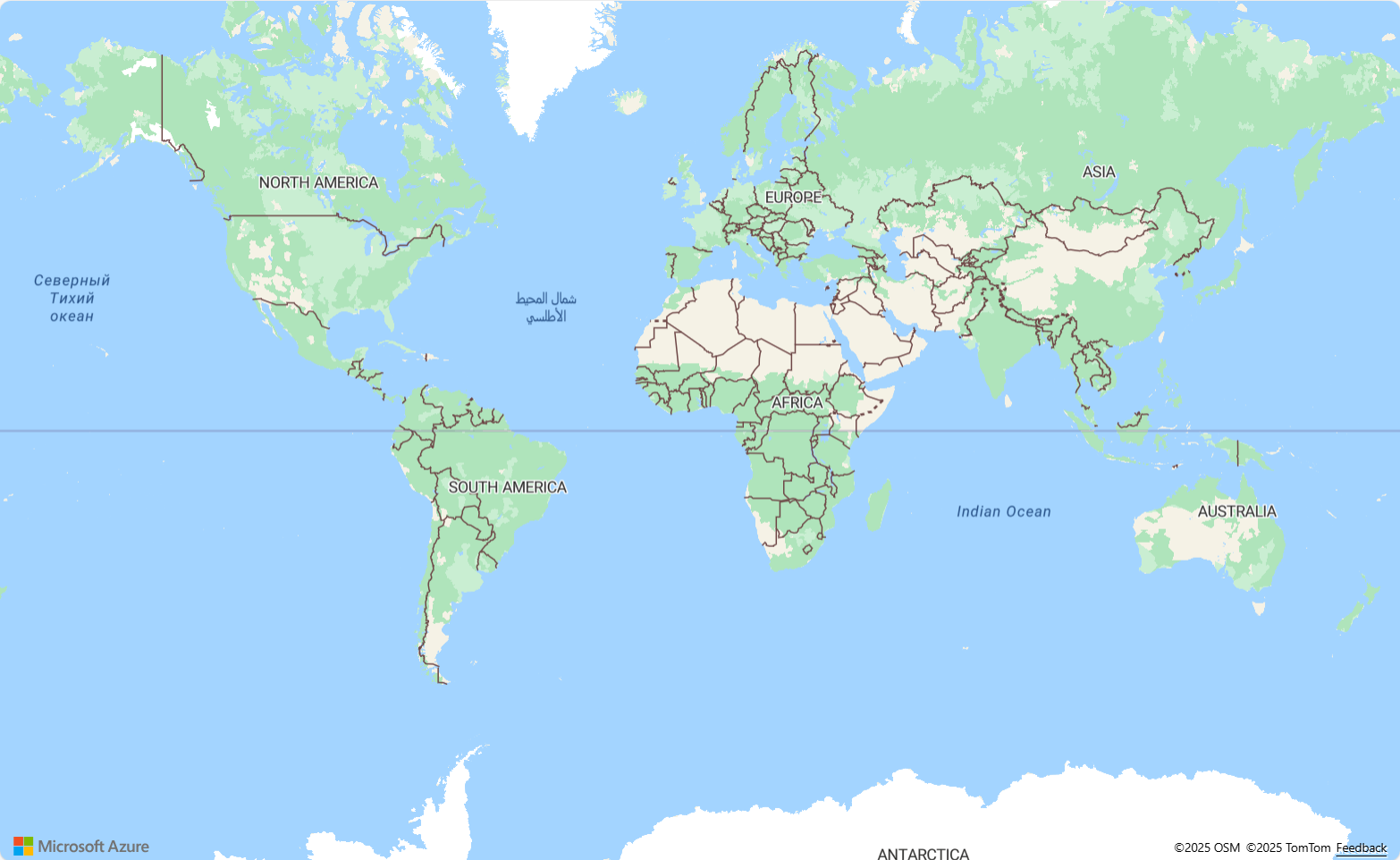 Capture d’écran d’une carte du monde.