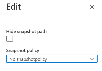 Capture d’écran décrivant l’option Modifier la capture instantanée du volume.