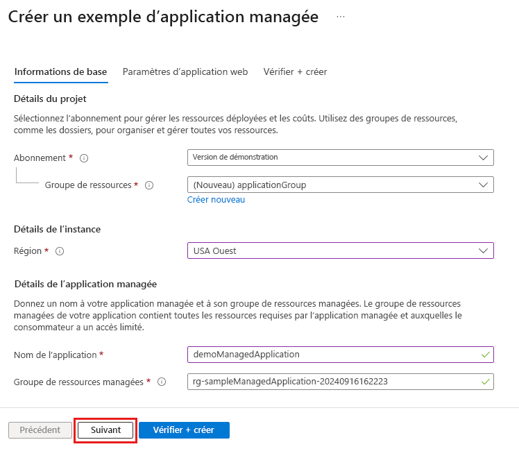 Capture d’écran des informations nécessaires sous l’onglet Informations de base.