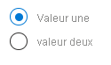 Capture d'écran de l'élément d'interface utilisateur Microsoft.Common.OptionsGroup avec des boutons radio alignés verticalement.