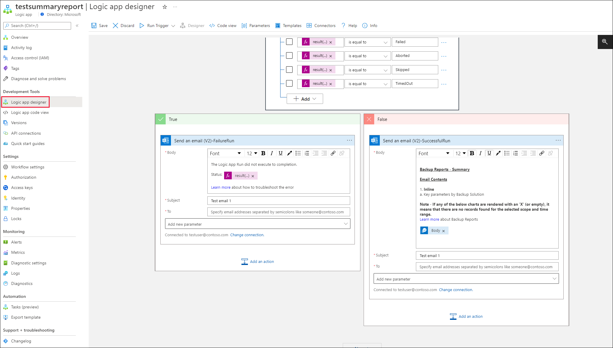 Capture d’écran indiquant de cliquer sur Concepteur d’application logique.