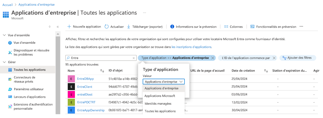 Screenshot showing how to select All Applications.