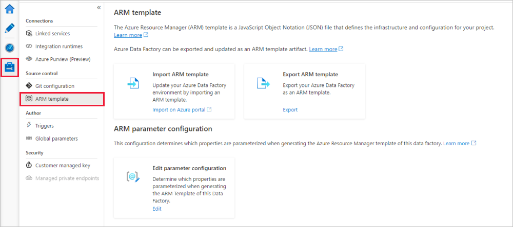 Exporter un modèle Resource Manager