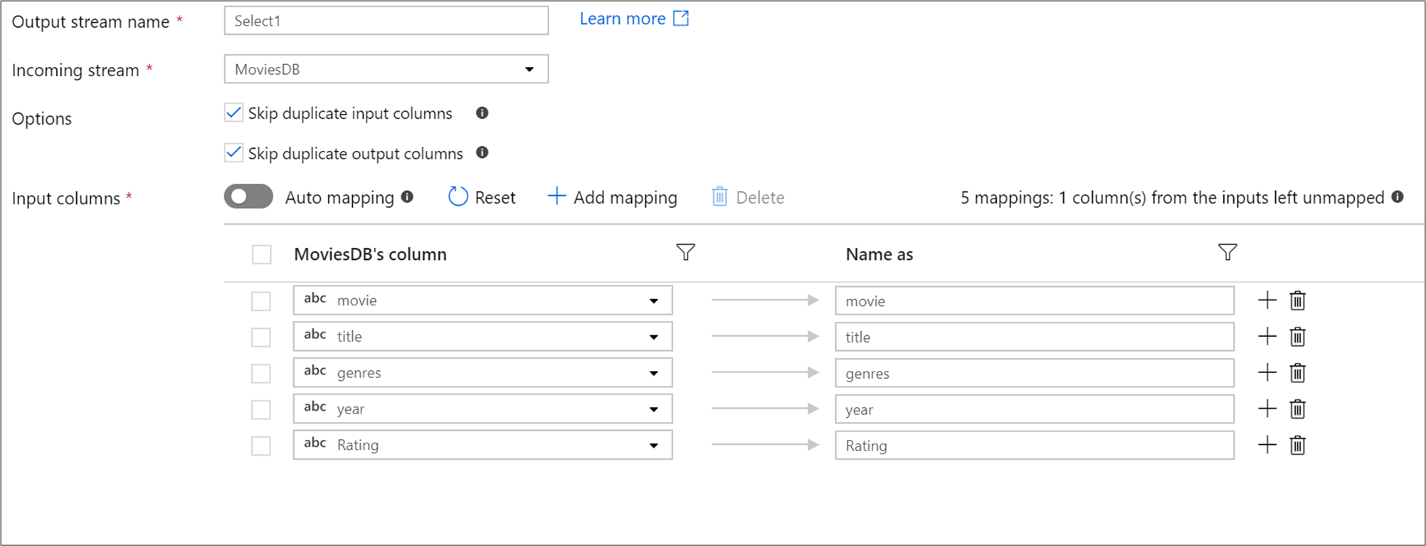 Mappage fixe