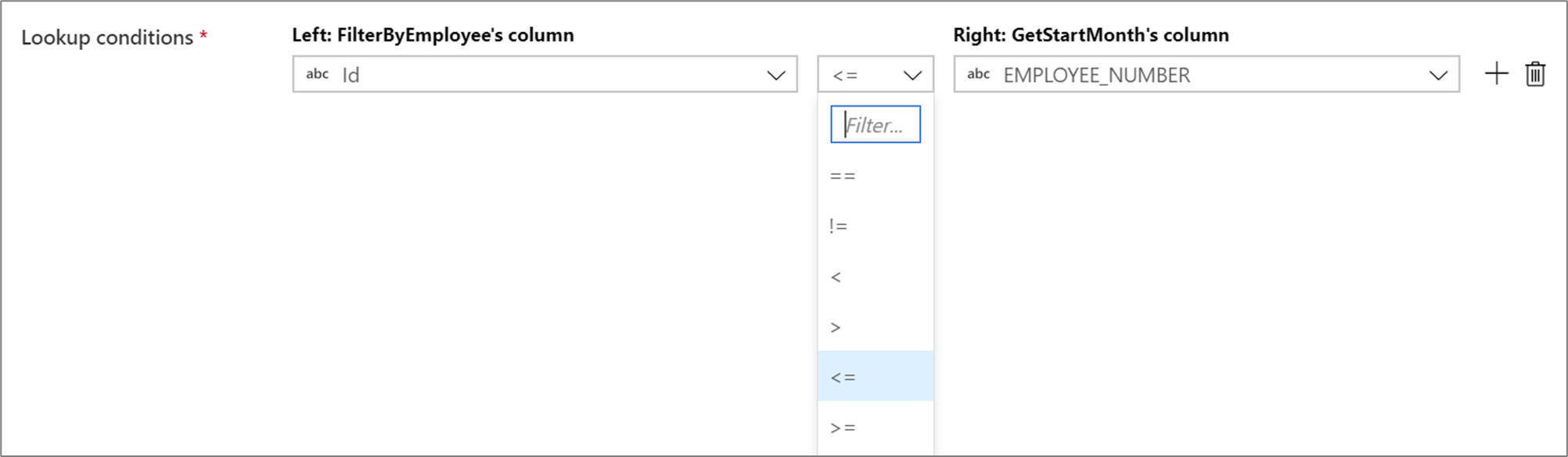 Non-equi lookup