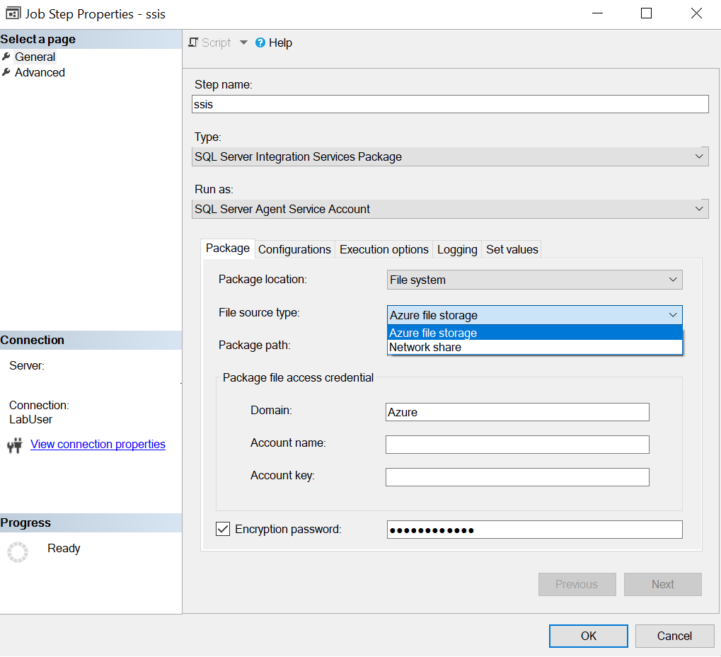 Options pour le type de source de fichier