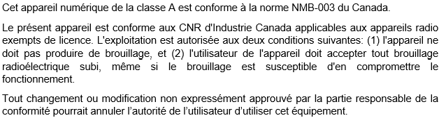 Instructions pour le Canada