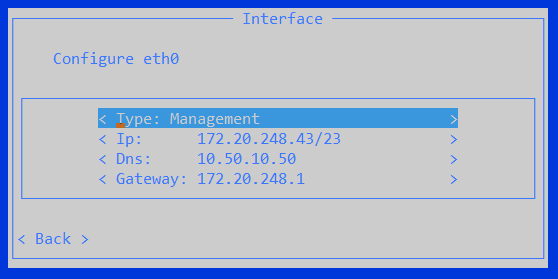 Capture de l’écran Gestion d’interface.