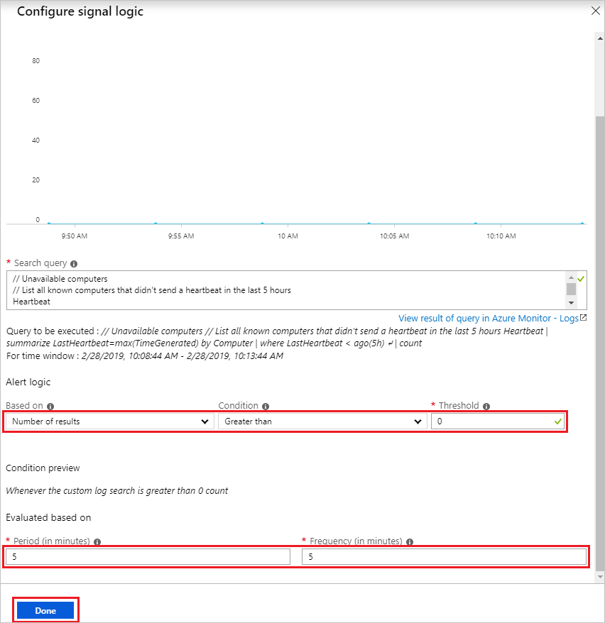 Création d’une règle d’alerte - Configurer la logique du signal.