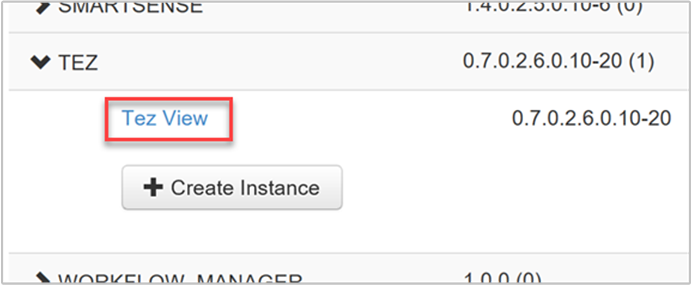 Vues HDInsight : vue Apache Tez.