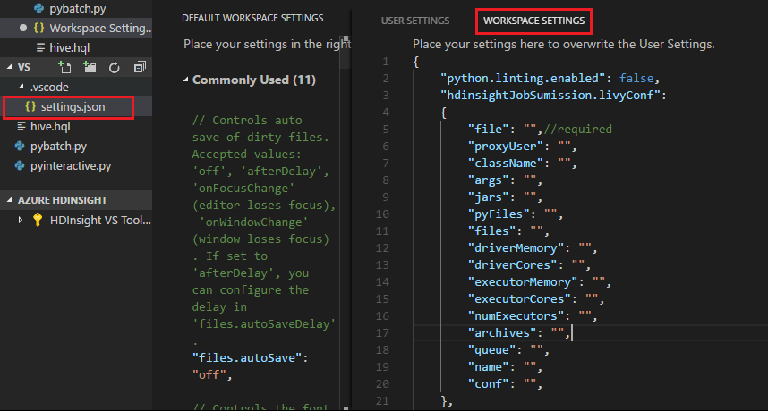 Configuration d’Apache Livy HDInsight.