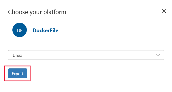 Exporter en tant que fichier DockerFile avec des conteneurs Linux