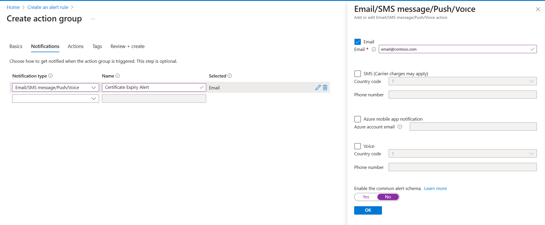 Capture d’écran montrant comment configurer les notifications.