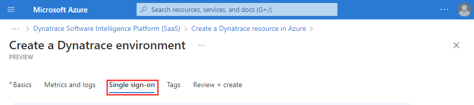 Capture d’écran montrant les options disponibles pour l’authentification unique.