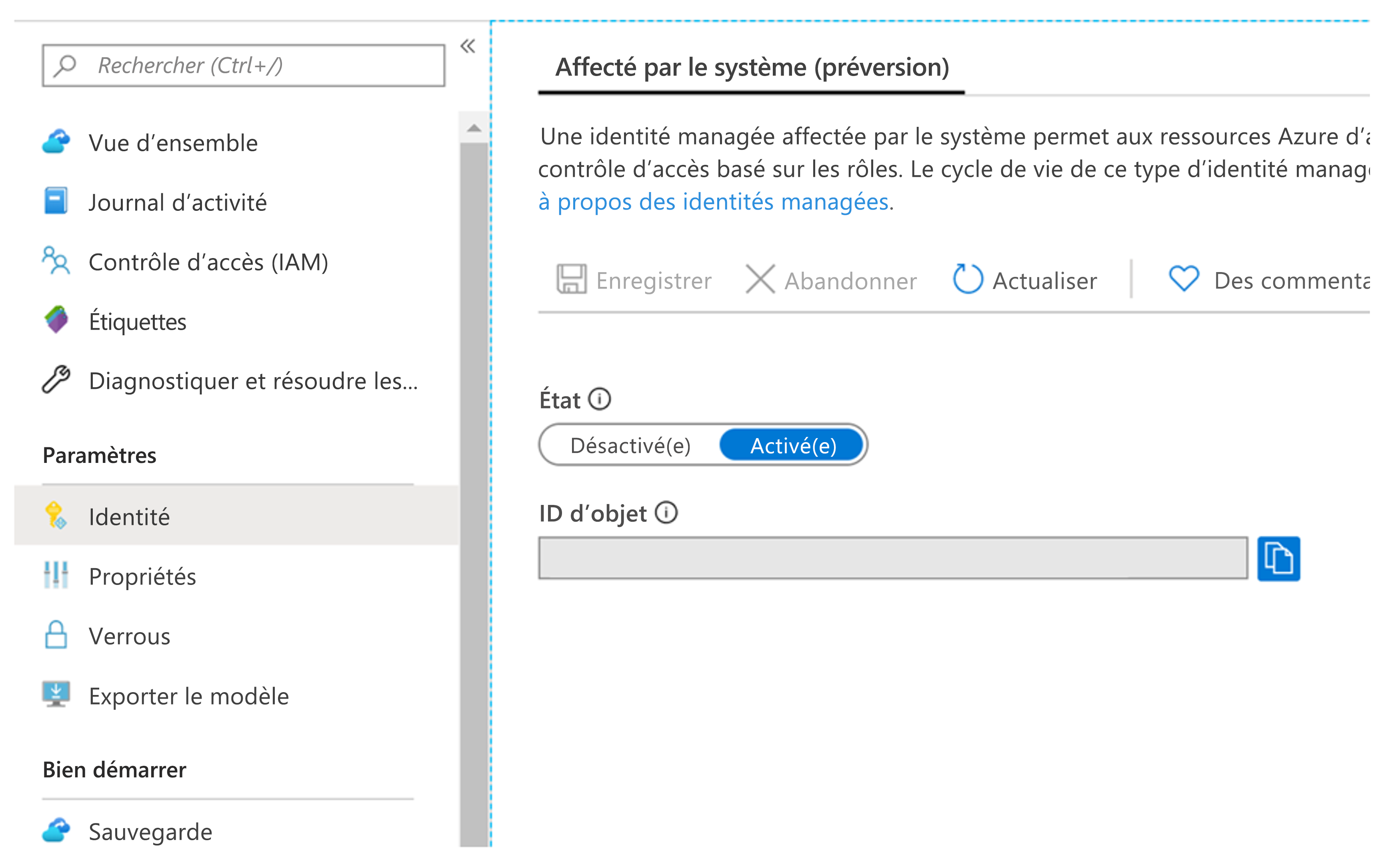 Montre le portail Azure et la page Recovery Services