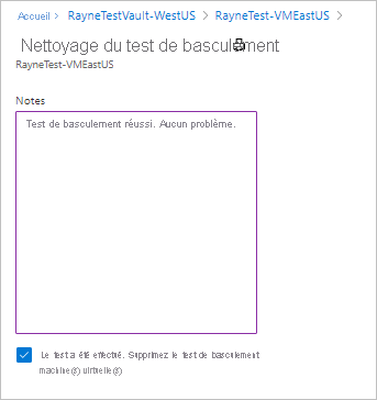 Page comprenant les options de nettoyage