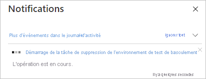 Notification de la progression du nettoyage