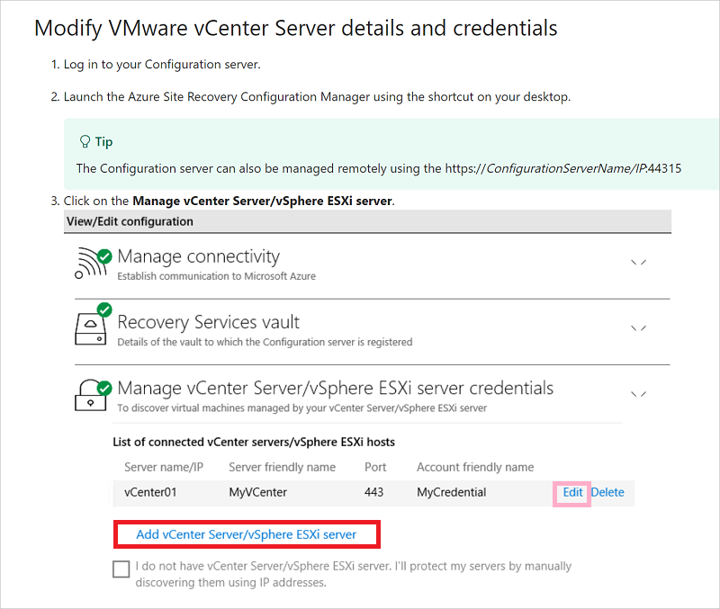 Modification de VMware