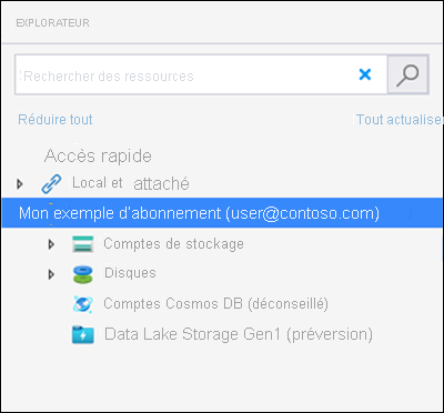 Fenêtre de connexion à l’Explorateur Stockage Microsoft Azure