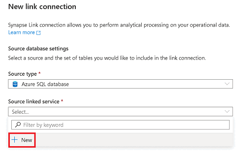 Capture d’écran qui montre comment sélectionner un nouveau service lié.