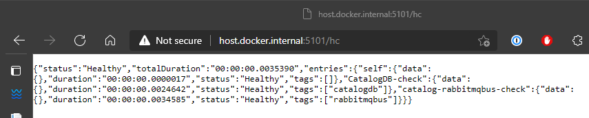 Capture d’écran de la réponse JSON retournée par une vérification d’intégrité.