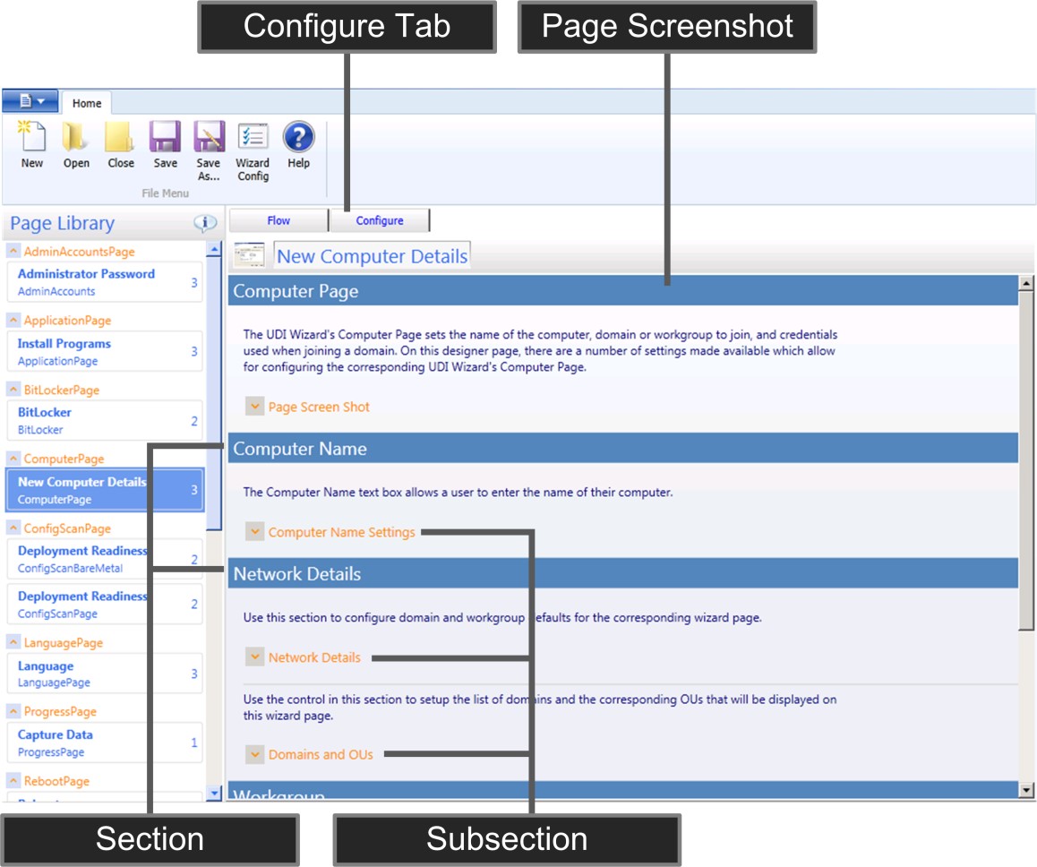 Figure 11. Onglet Configurer dans l’Assistant UDI Designer