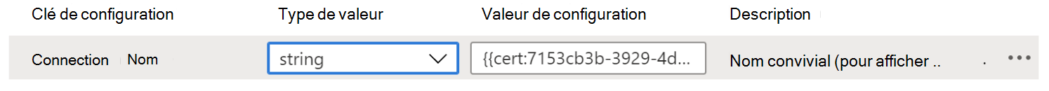 La valeur de configuration affiche le jeton de certificat dans une stratégie de configuration d’application VPN dans Microsoft Intune