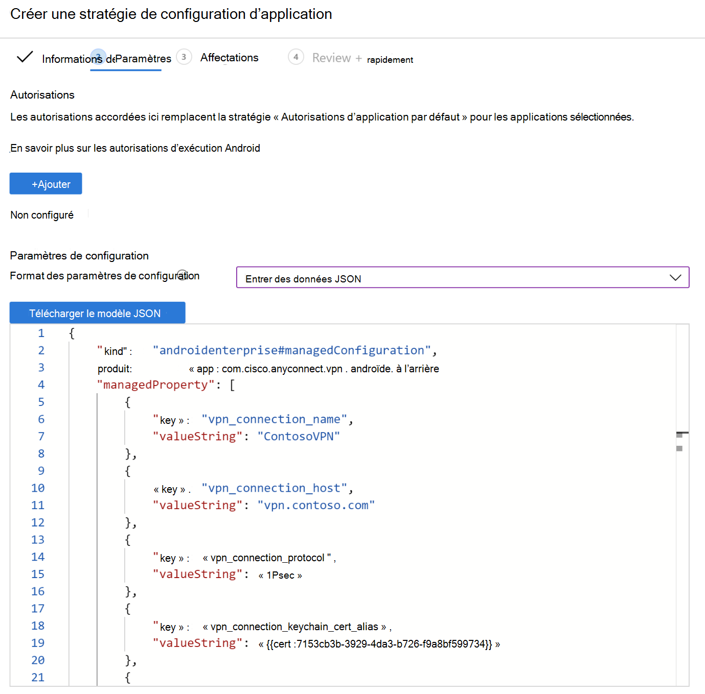 Exemple d’utilisation du flux JSON - Modifier JSON.