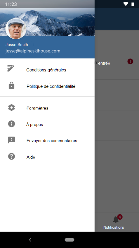 Capture d’écran de l’exemple #1 pour Intune application pour image de personnalisation Android