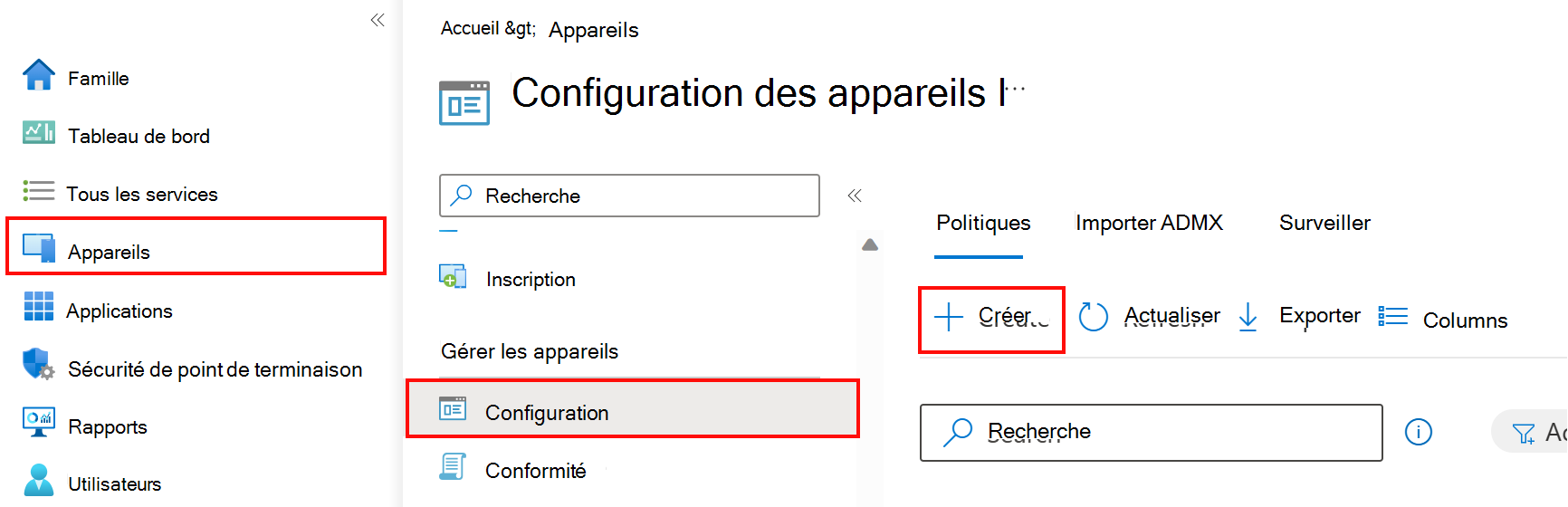 Créez un profil de configuration d’appareil dans Microsoft Intune à l’aide du centre d’administration Intune.