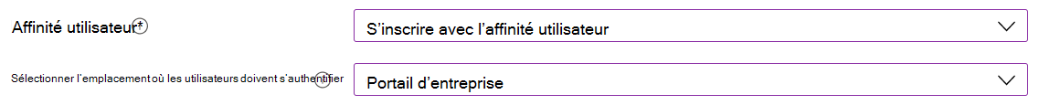 Dans le centre d’administration Intune et Microsoft Intune, inscrivez des appareils iOS/iPadOS à l’aide d’Apple Configurator. Sélectionnez Inscrire avec l’affinité utilisateur et utilisez l’application Portail d'entreprise pour l’authentification.