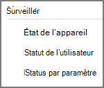 Voir les différentes options de supervision disponibles pour un profil de base de référence de la sécurité