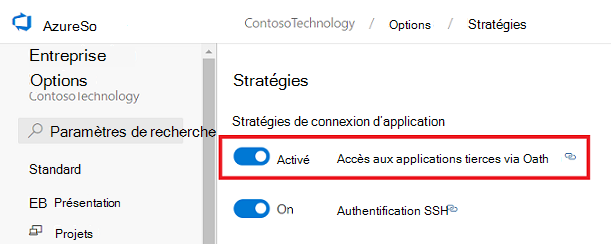 Accès aux applications tierces via OAuth