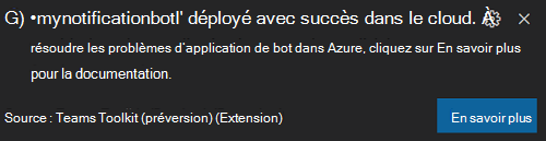 Confirmation du déploiement.