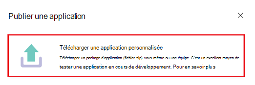 Capture d’écran montrant l’option de chargement d’une application dans Teams.