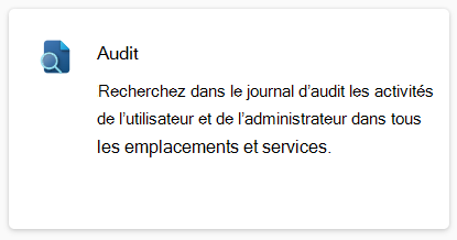 Capture d’écran de la solution Audit carte dans le portail Microsoft Purview.