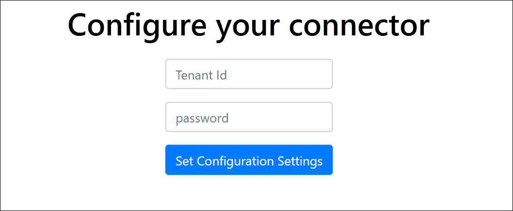 Sélectionnez Configurer pour afficher une page de connexion.