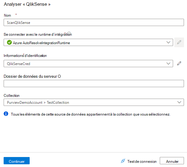 Capture d’écran de la configuration d’une analyse Qlik Sense.