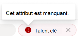 Capture d’écran d’une erreur rouge sur une balise d’attribut.